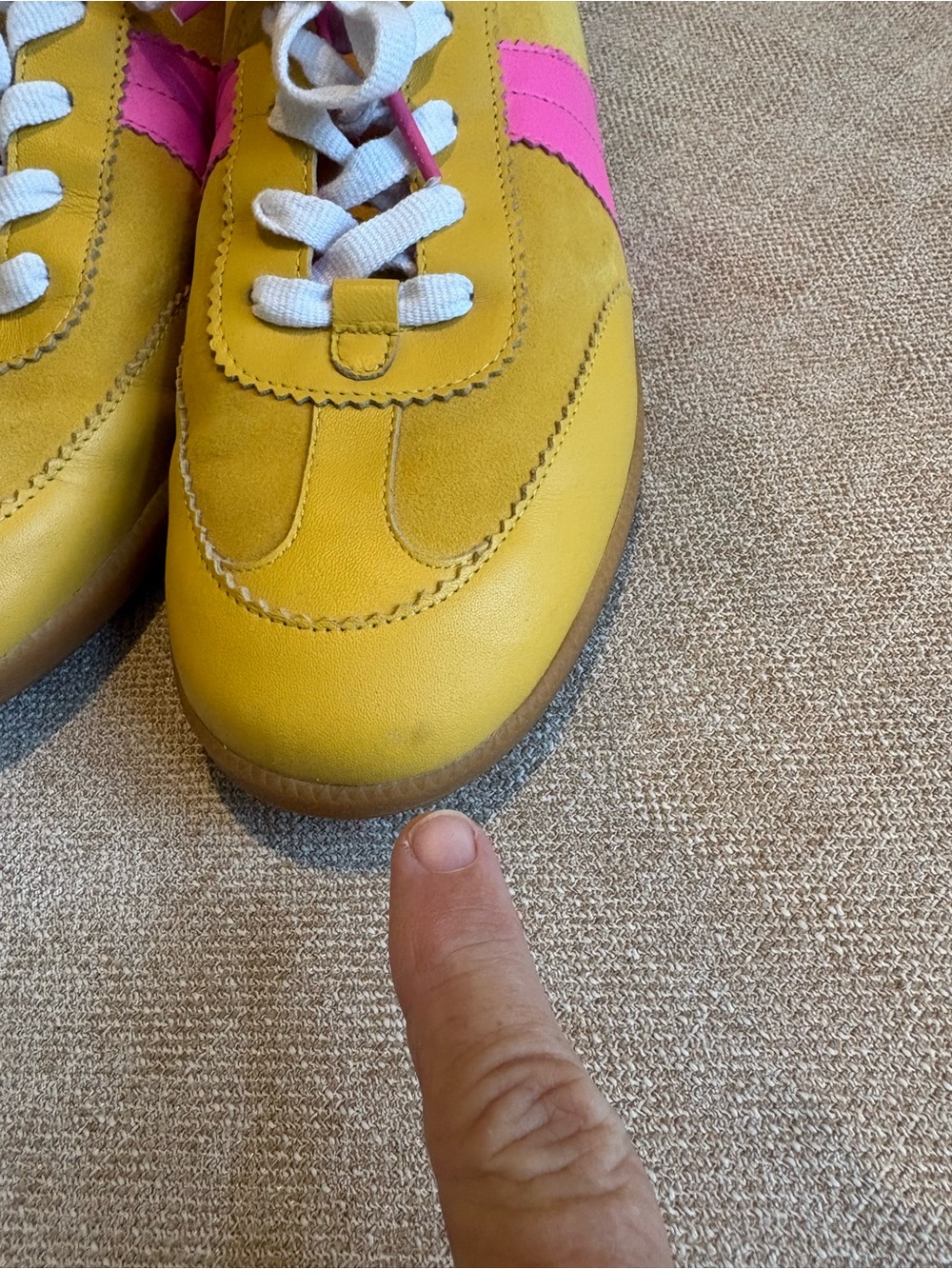 Boden Erin retro sneakers yellow and pink NWOB size 41 (9.5) - Picture 9 of 9